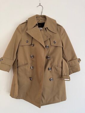 Boys  Vintage Classic Double-Breasted Trench Coat in Camel with Zip out Lining